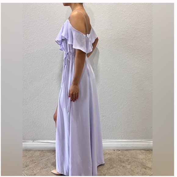 Fame and Partners Lavender Ruffle Maxi Floor Length Dress - Picture 8 of 8